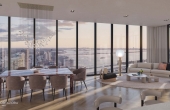 SkyResidences_Dining Room and Living Room with View